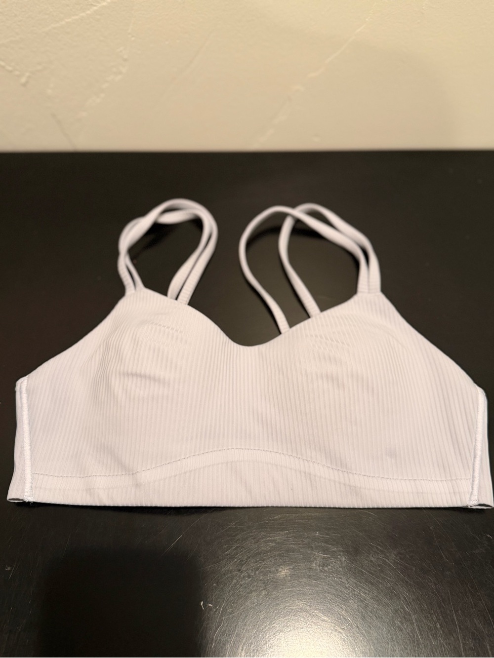 lululemon athletica White Ribbed Double-Strap Sports Bralette